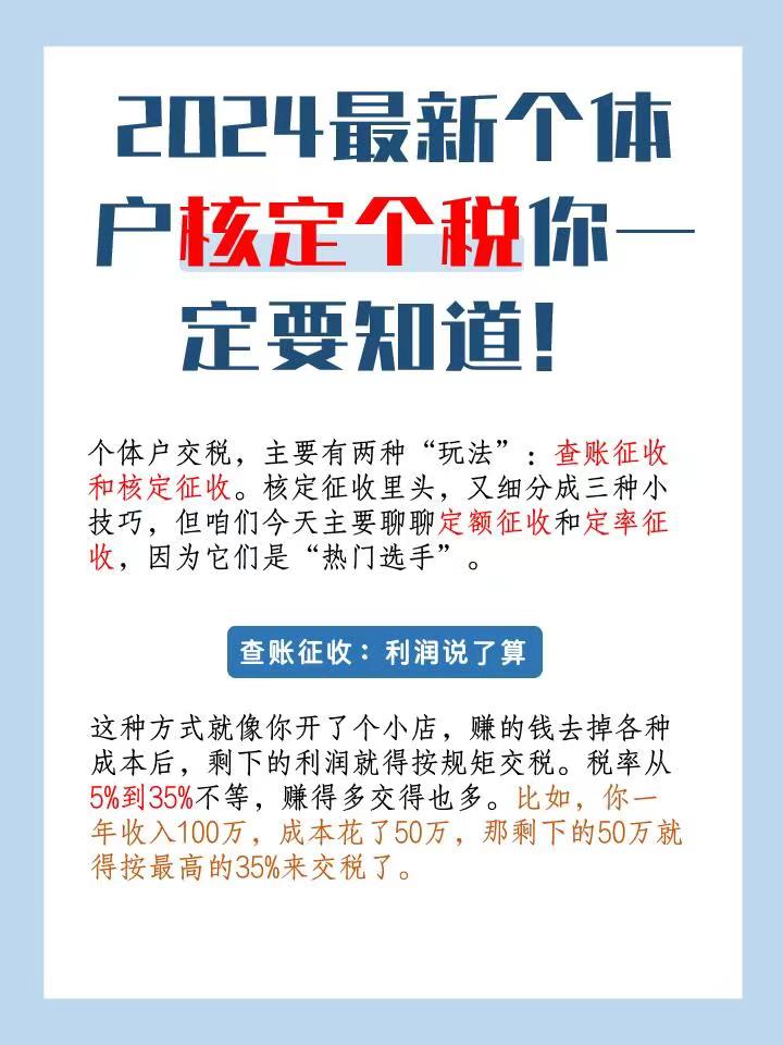 贵港2024最新个体户核定个税你一定要知道！